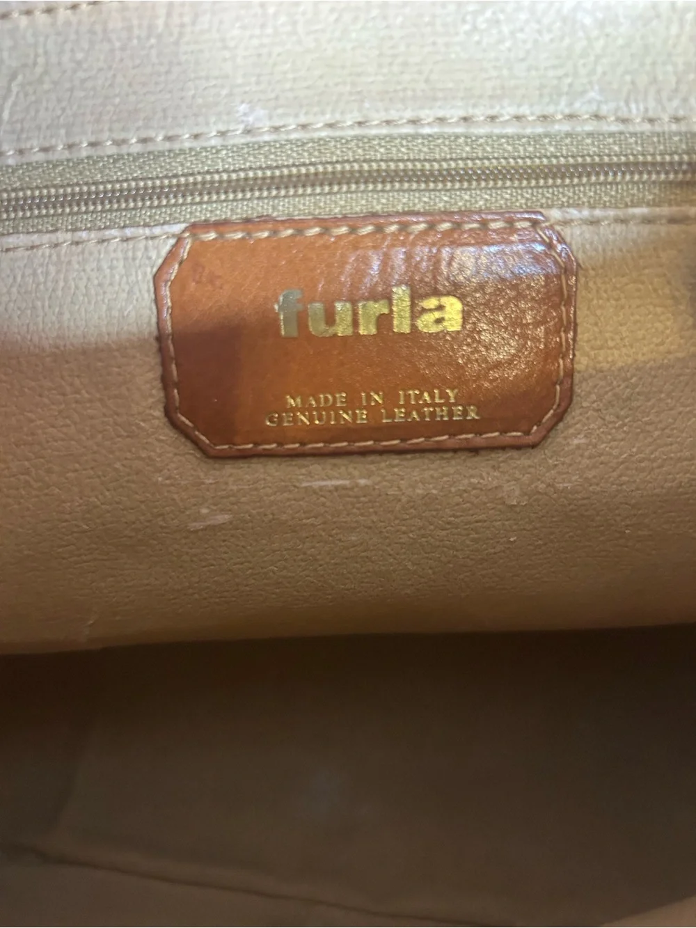 Furla Classic Pebbled Leather Shoulder Bag in Cognac - Picture 8 of 9
